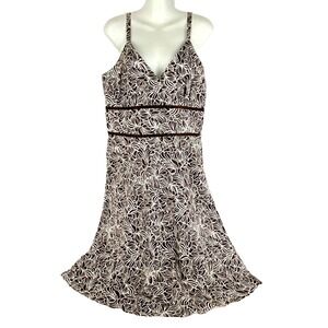 Breakin' Loose Dress Womens 12 White Dark Brown Fit & Flare Sundress Whimsigoth